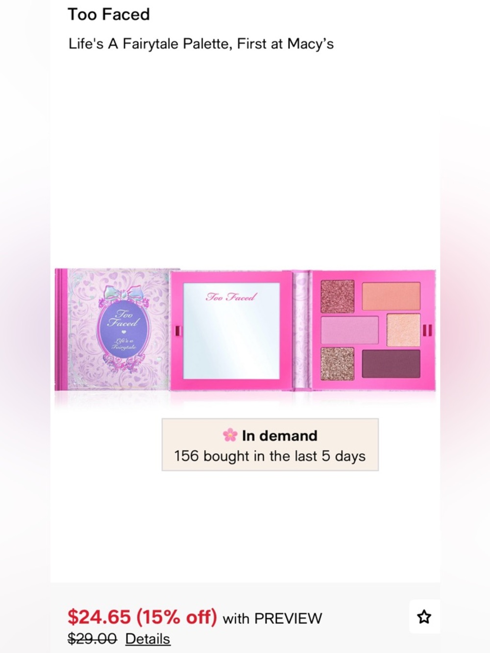 Too Faced Life’s A Fairytale Palette